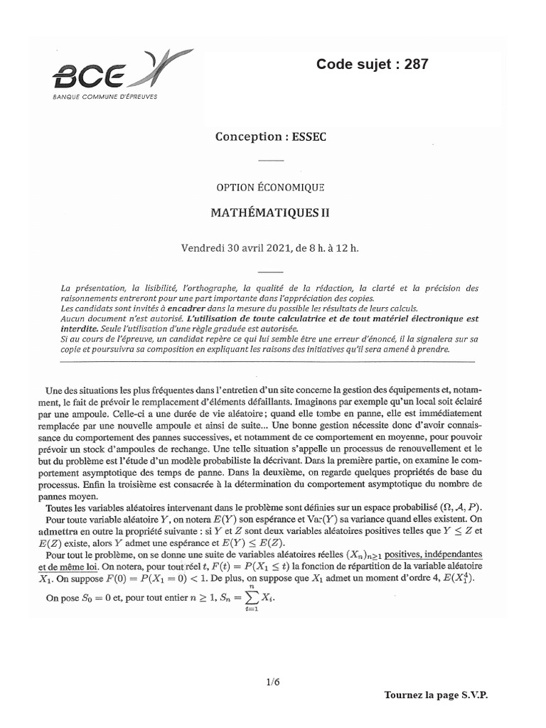 Code sujet 287 : Instructions à suivre | PDF
