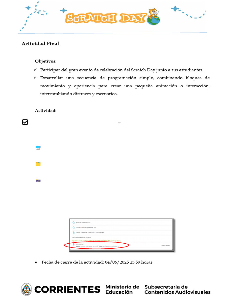 Actividad Tercer Encuentro - SCRATCH DAY - PRIMARIA | PDF