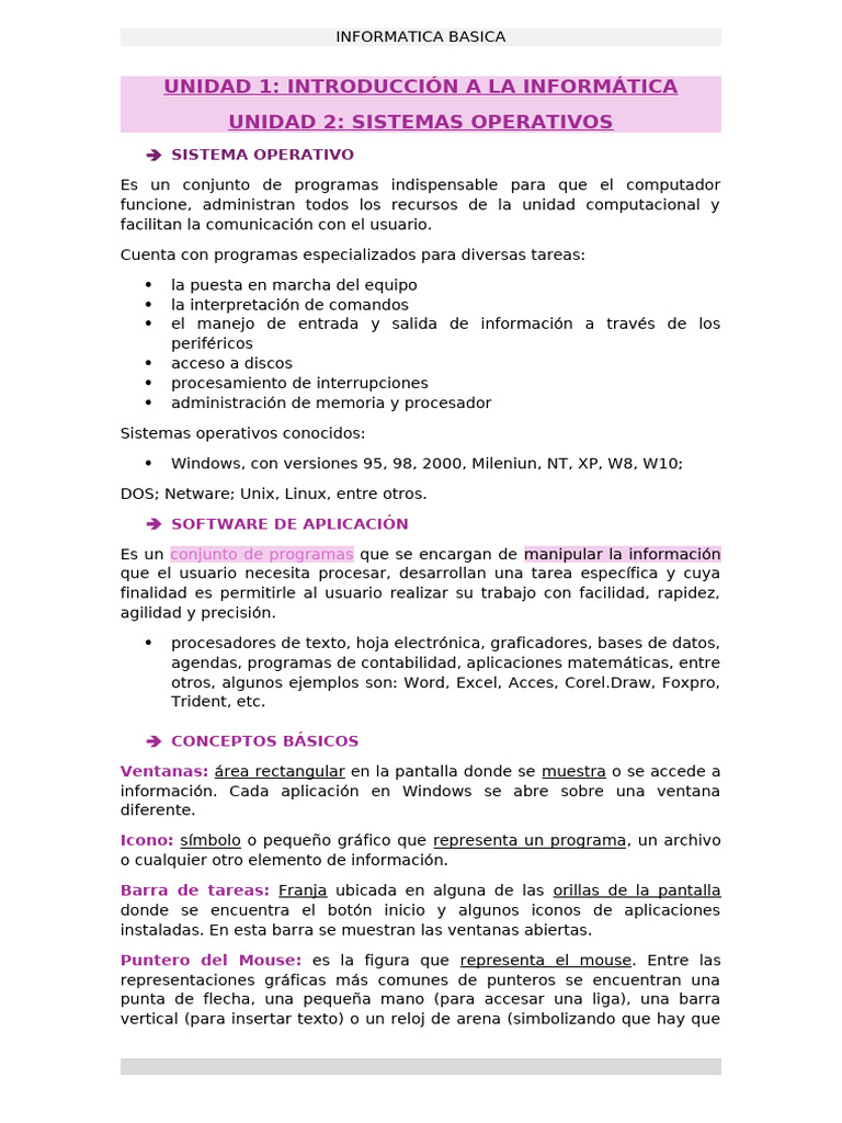 Funciones del Mouse en Informática Básica | PDF | Archivo de ...