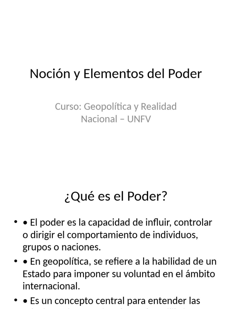 Clase Poder Geopolitica UNFV | PDF