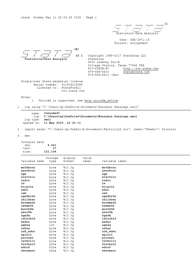 Kassahun's Log File | PDF | Coefficient Of Determination | Ordinary ...