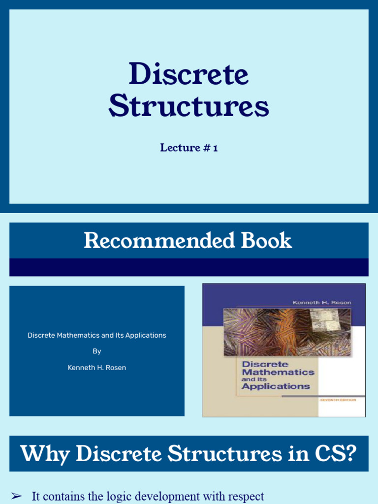 Discrete Structure Lecture 1 | PDF | Discrete Mathematics | Computer ...