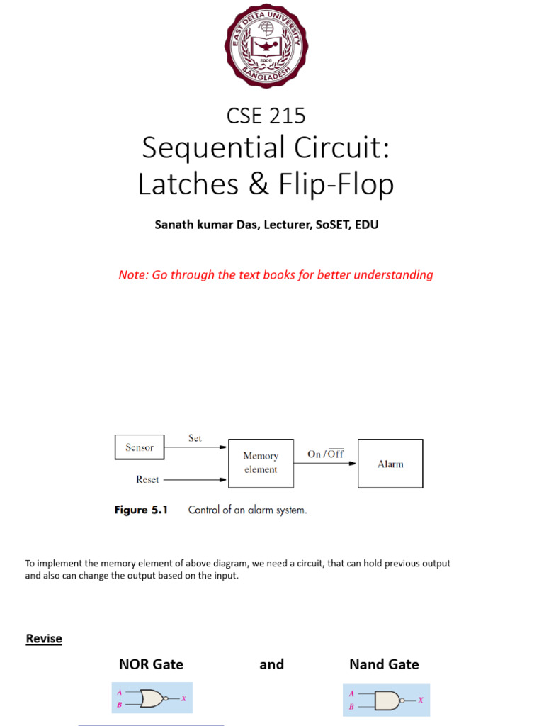 SR and Gated D Latch Overview | PDF | Logic Gate | Digital Technology