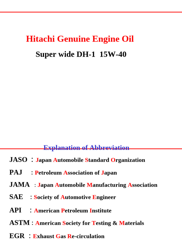 Hitachi Super Wide DH-1 Engine Oil Guide | PDF | Fuel Injection ...