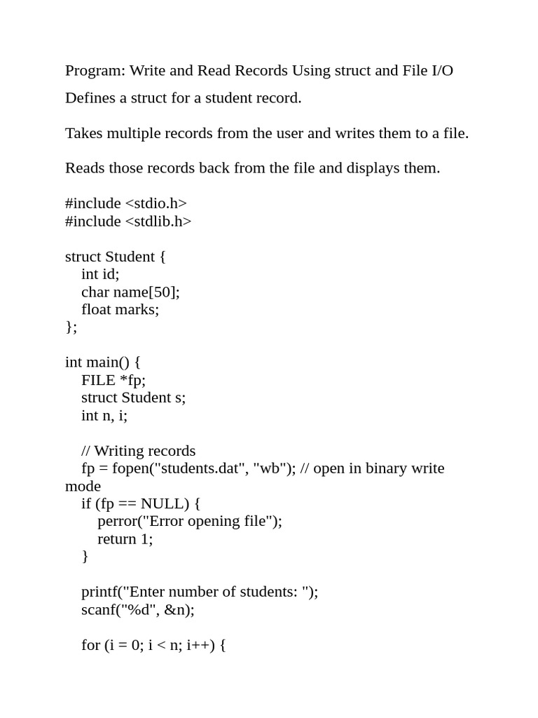Structure File Record | PDF