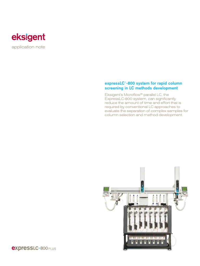 Rapid Column Screening with ExpressLC-800 | PDF | Chromatography ...