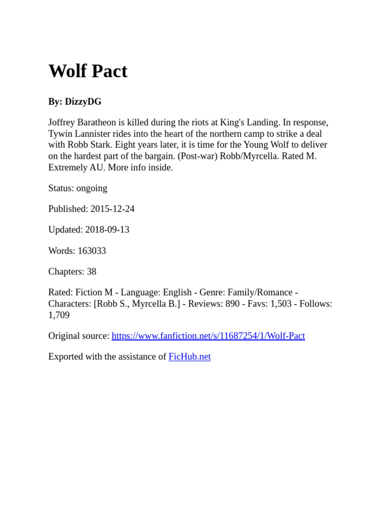 Wolf Pact by DizzyDG-NDYwzmQp | PDF | A Song Of Ice And Fire