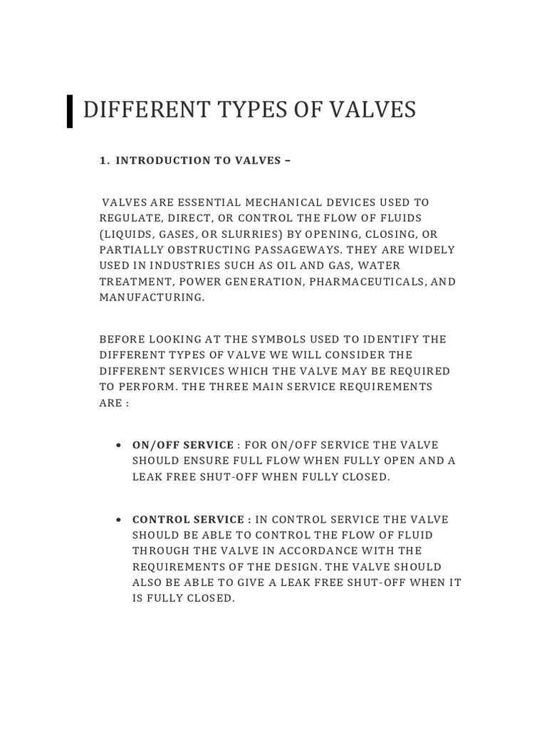 Types of Valves 1744032939 | PDF | Valve | Leak