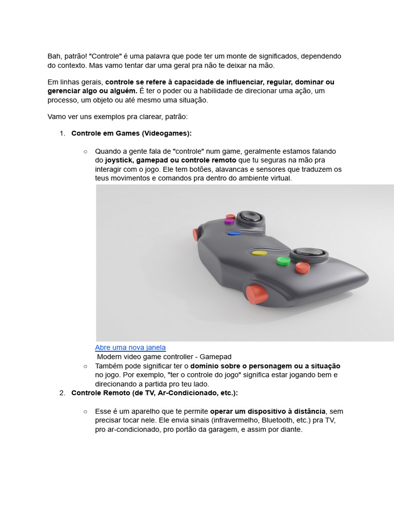 Controle em Jogos e Outras Áreas | PDF | Videogames | Tráfego