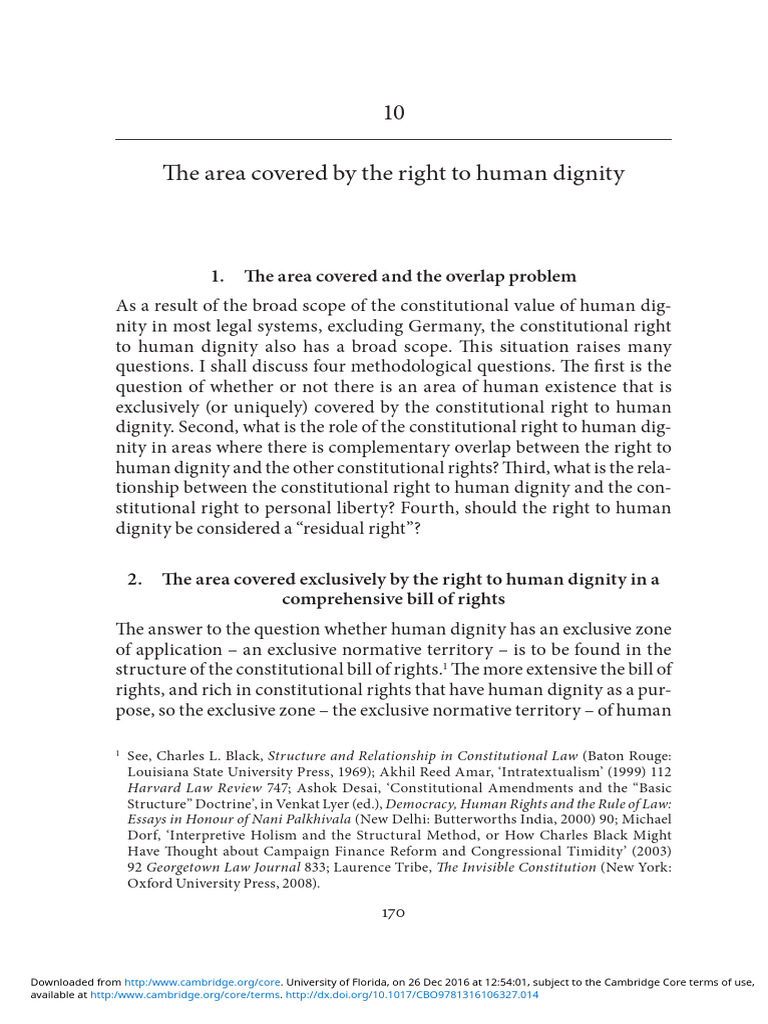 Scope of Human Dignity Rights | PDF | Dignity | Rights