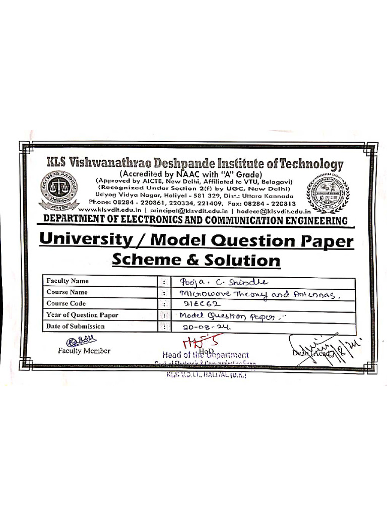 21EC62 Solution | PDF
