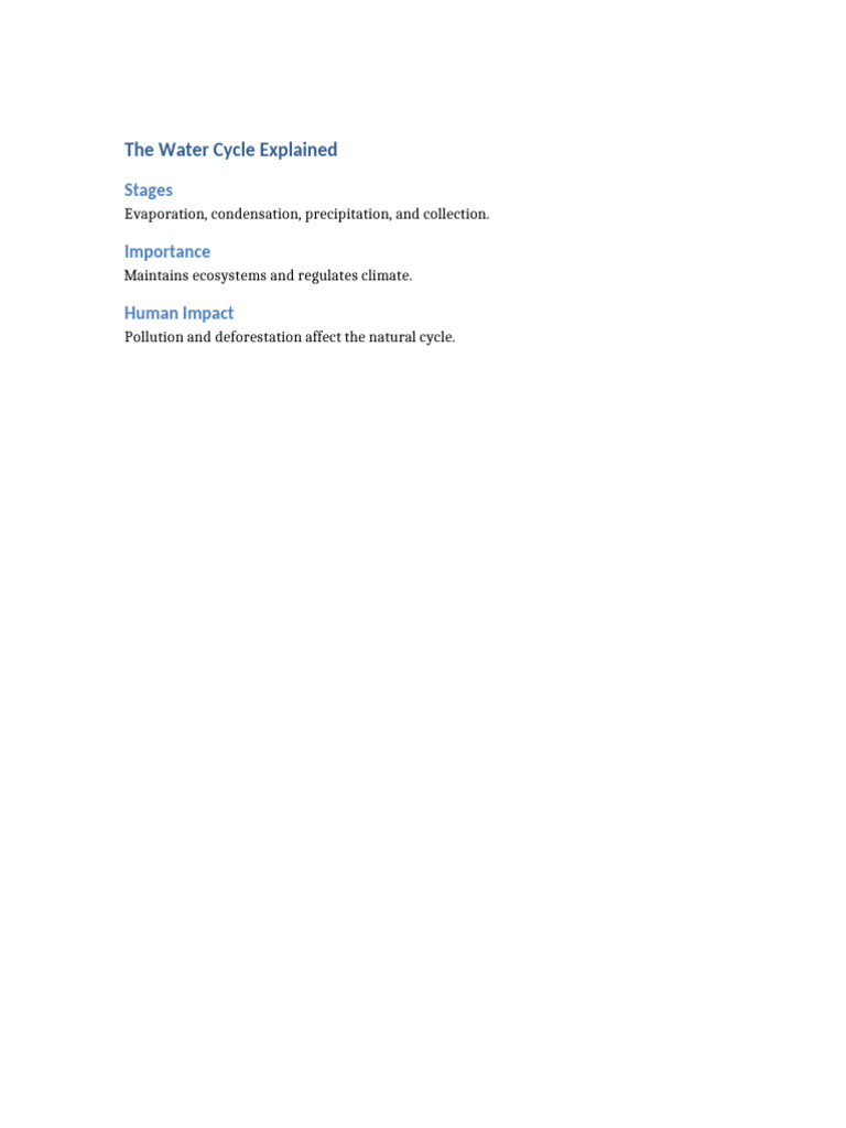 Scribd Document 4 The Water Cycle Explained | PDF