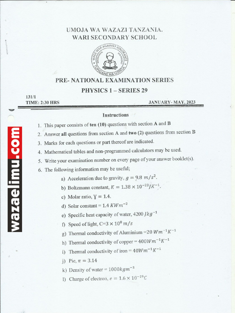 Physics 1 Series 29 | PDF