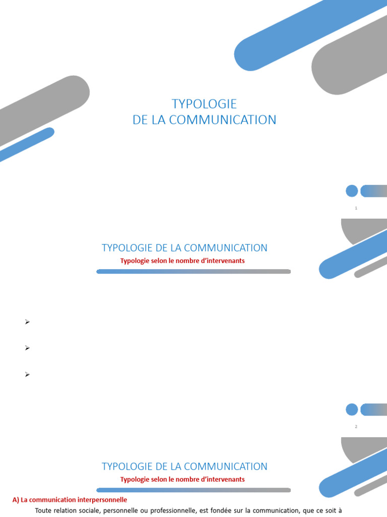 Typologie de la communication humaine | PDF | la communication