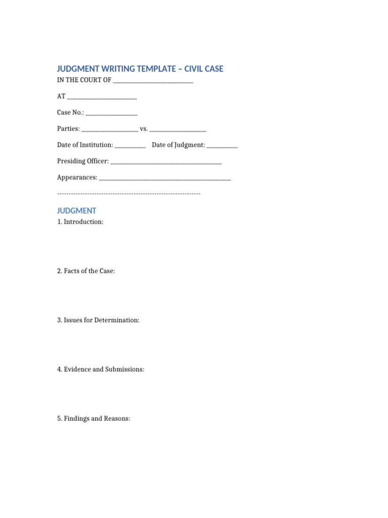 Judgment Writing Typed Template | PDF