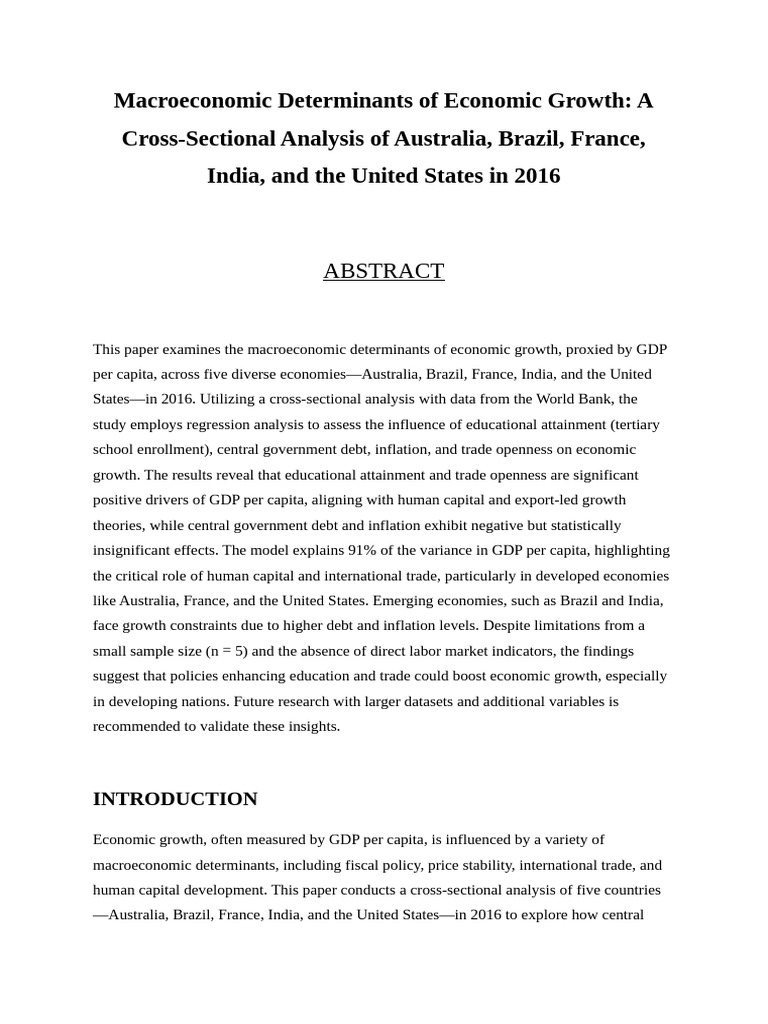 Macroeconomic Determinants of Economic Growth by KHUSHAL | PDF ...