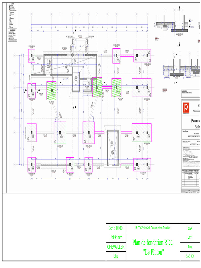 Plan de Fondation RDC - SAE 101 | PDF