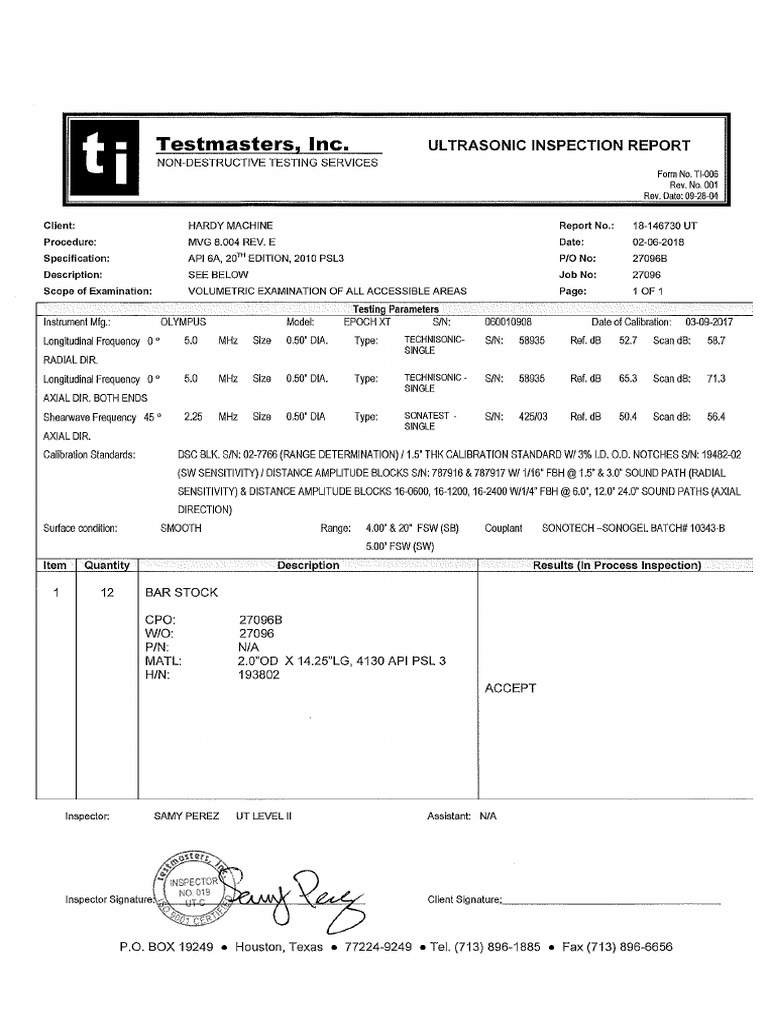 TM UT Report | PDF