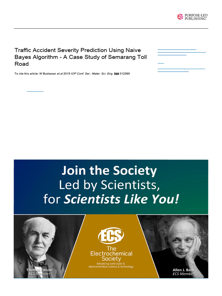Traffic Accident Severity Prediction Model | PDF | Statistical ...