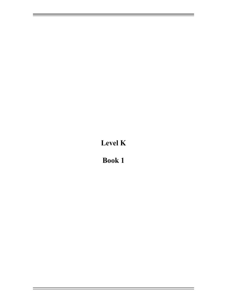 Level K Book 1 | PDF