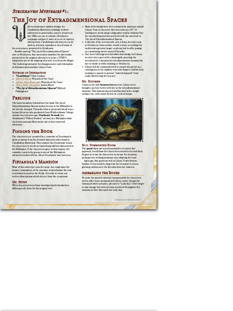 Strixhaven: Joy of Extradimensional Spaces | PDF | Fantasy | Wizards Of ...