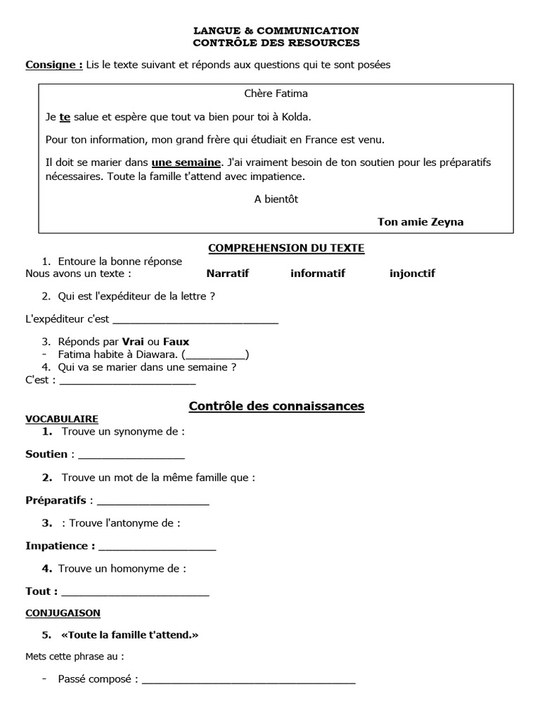 Compréhension de texte et exercices | PDF | Clause | Grammaire