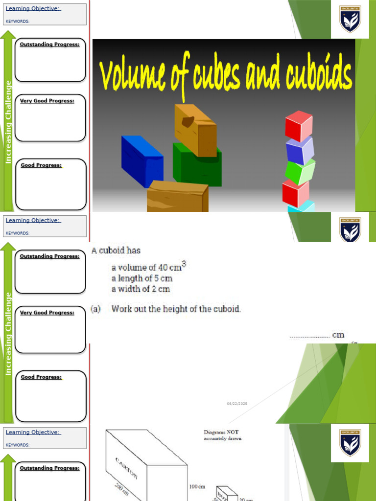 3 Jan 2023 Volume Cube Cuboid | PDF