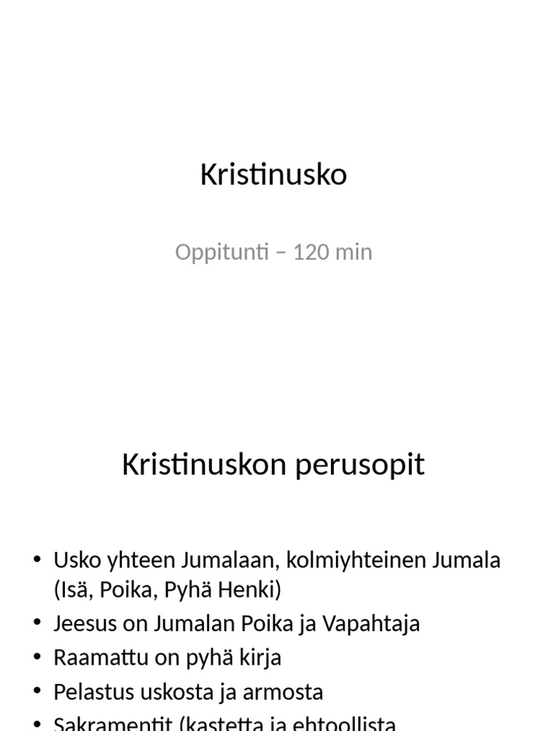 Kristinusko Esitys | PDF