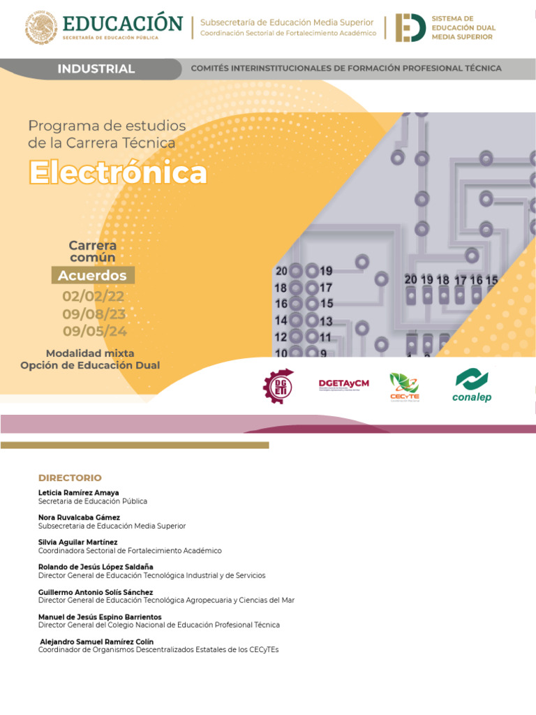 Programa de Estudios: Técnico en Electrónica | PDF | Plan de estudios ...