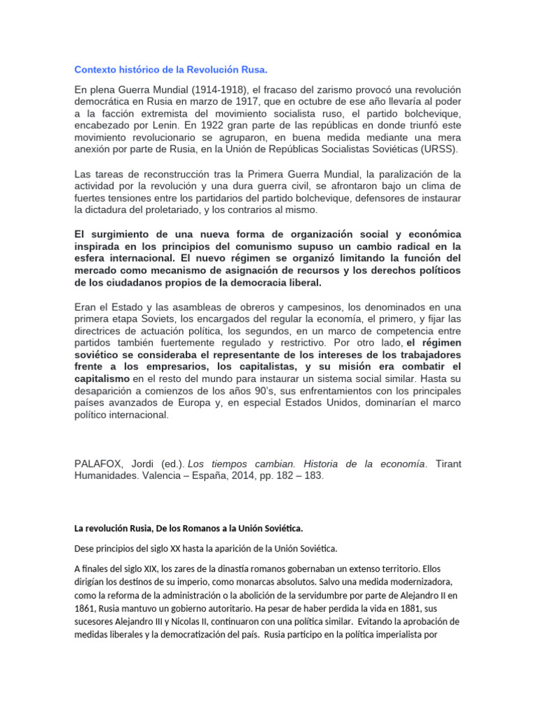 Contexto de la Revolución Rusa 1917 | PDF | Vladimir Lenin | Bolcheviques
