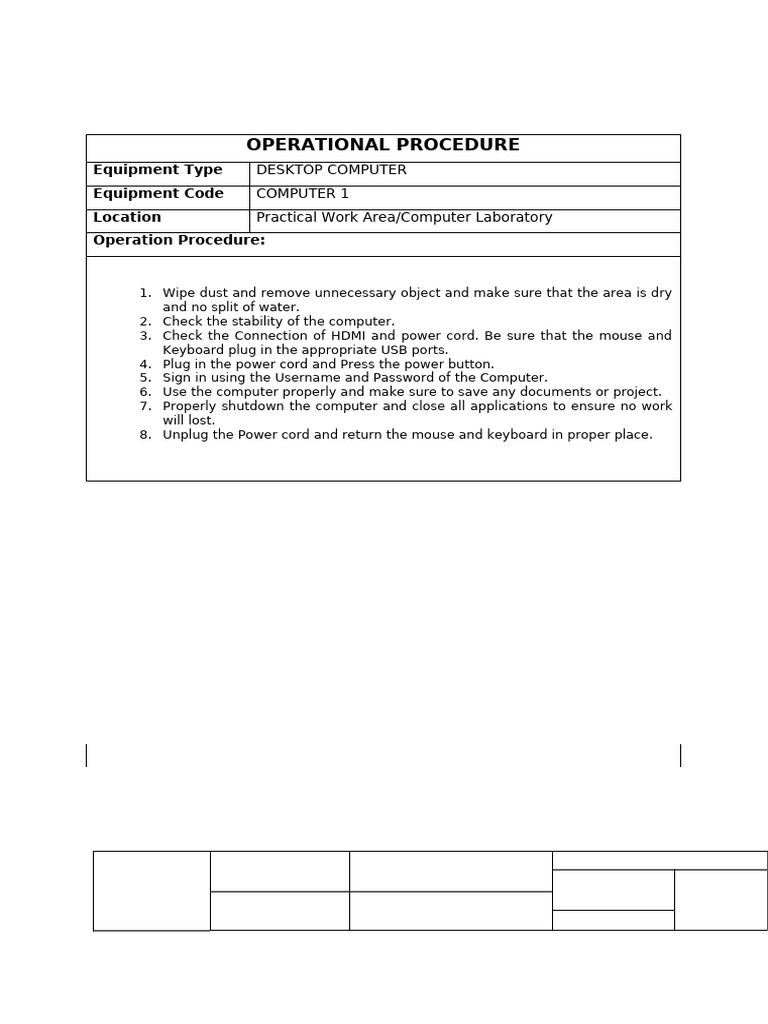 Copy of 01-Operational-Procedure-1 DONE | PDF