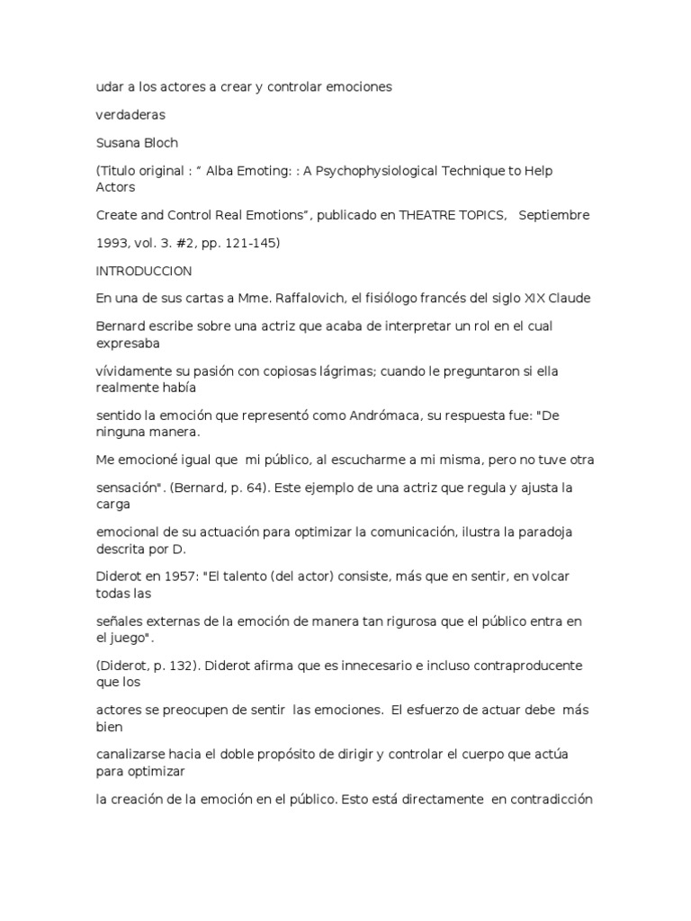 Alba Emoting | PDF | Temor | Las emociones