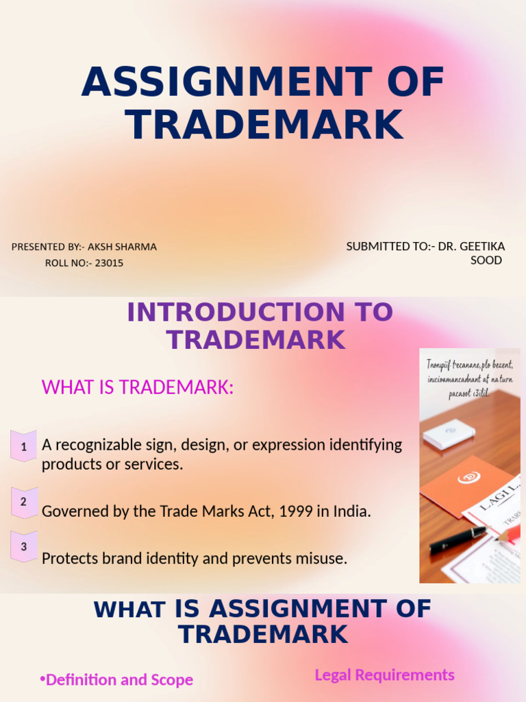 Assignment of Trademark 23015 | PDF | Trademark | Assignment (Law)