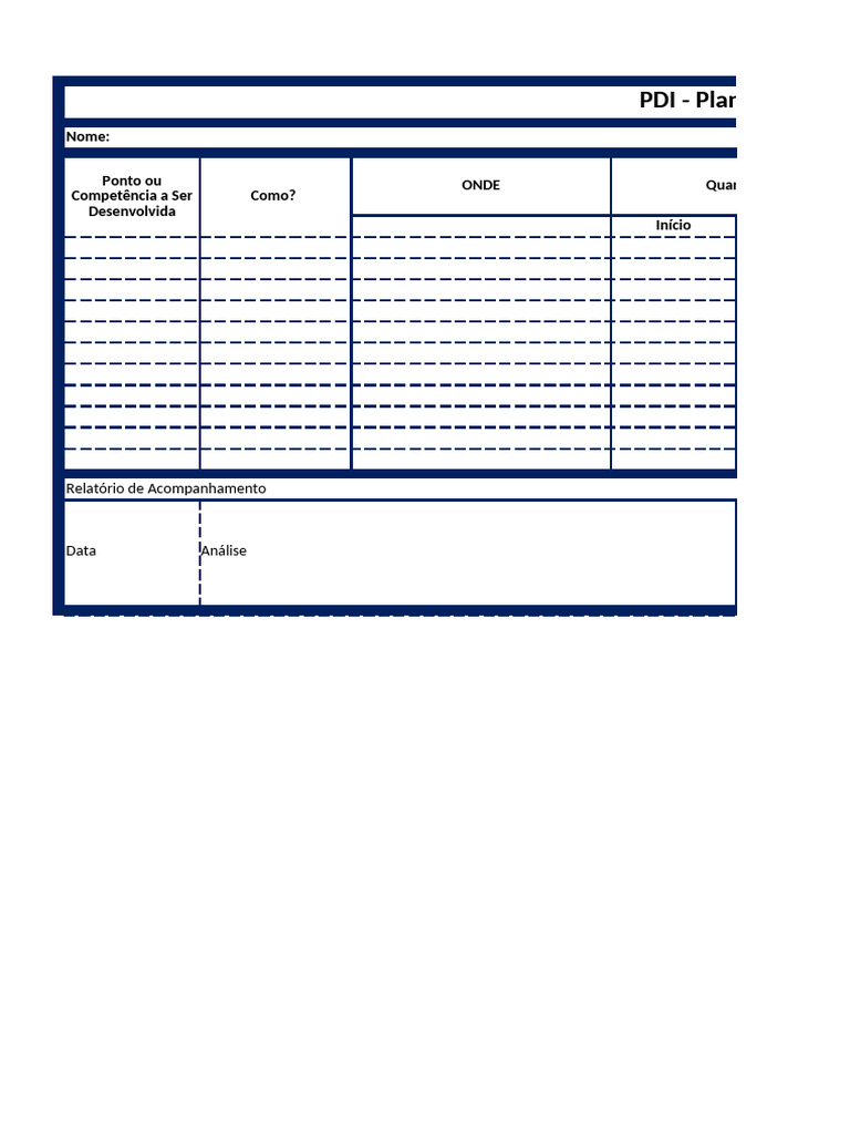 PDI - Plano de Desenvolvimento Individual | PDF