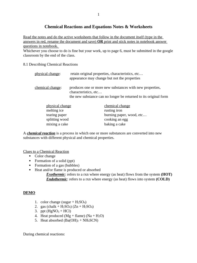 Chemical Reactions and Equations Guide | PDF | Chemical Reactions | Oxide