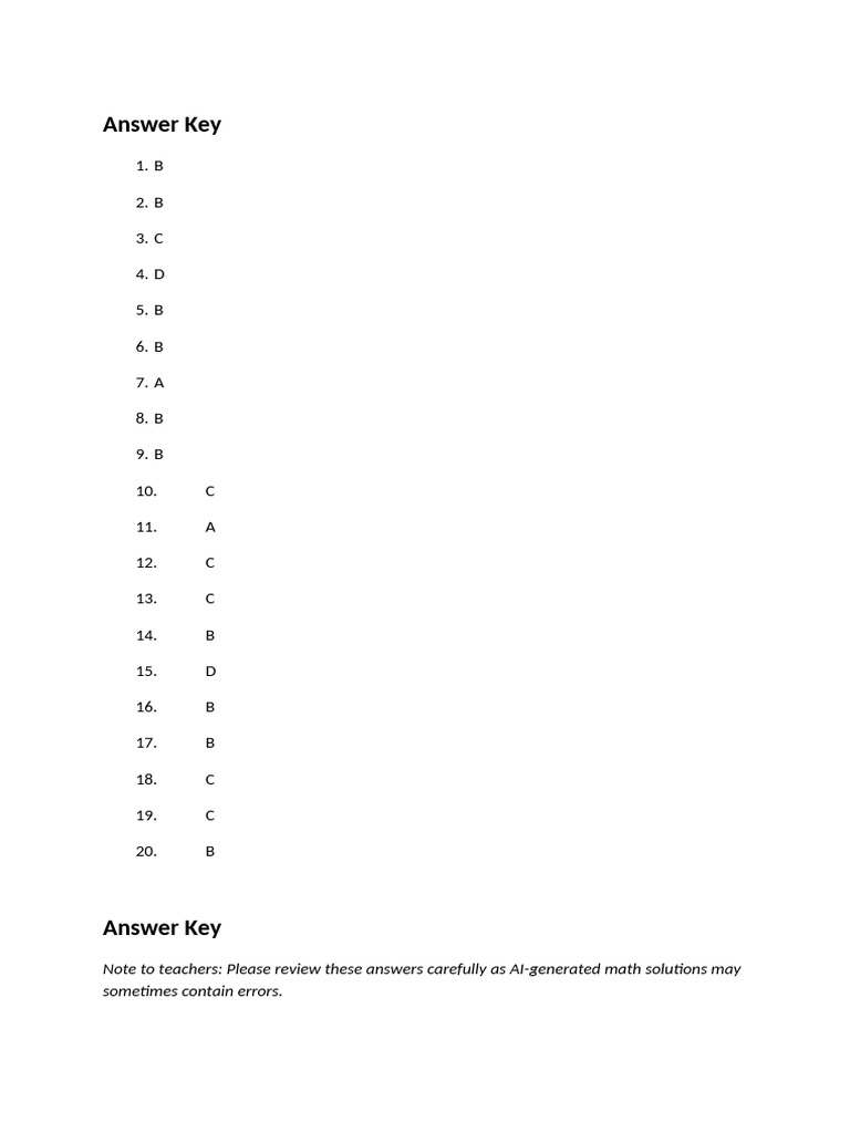 Answer Key | PDF