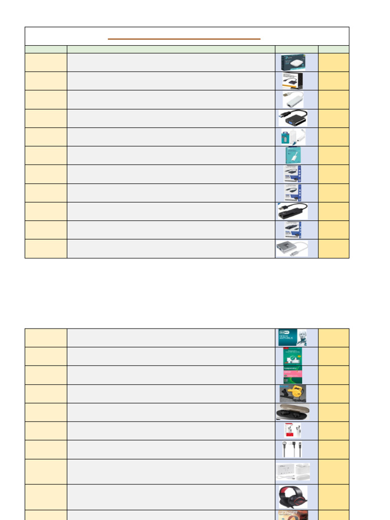 Lista de Adaptadores y Accesorios Electrónicos | PDF | Computer ...
