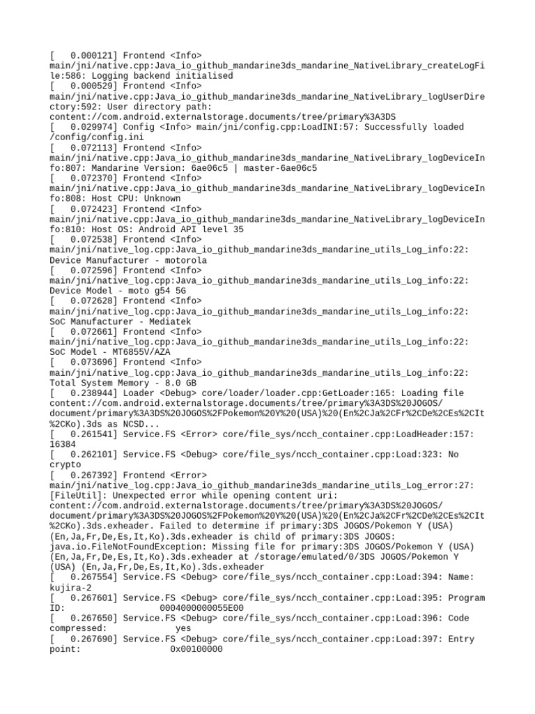 3DS Game Log: Pokemon Y Errors | PDF | Computing | System Software