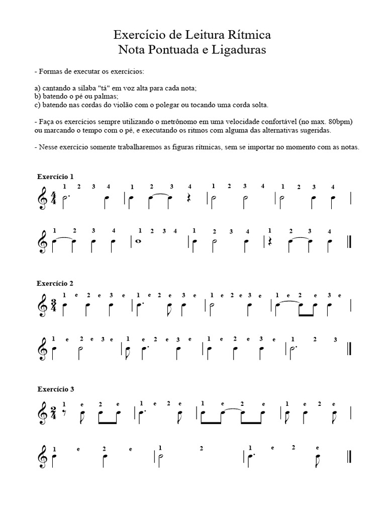 Exercícios de Leitura Rítmica | PDF | Ritmo | Musicologia