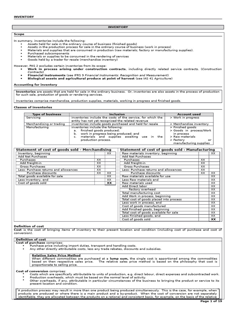 Handouts Inv Ans Key | PDF | Cost Of Goods Sold | Inventory