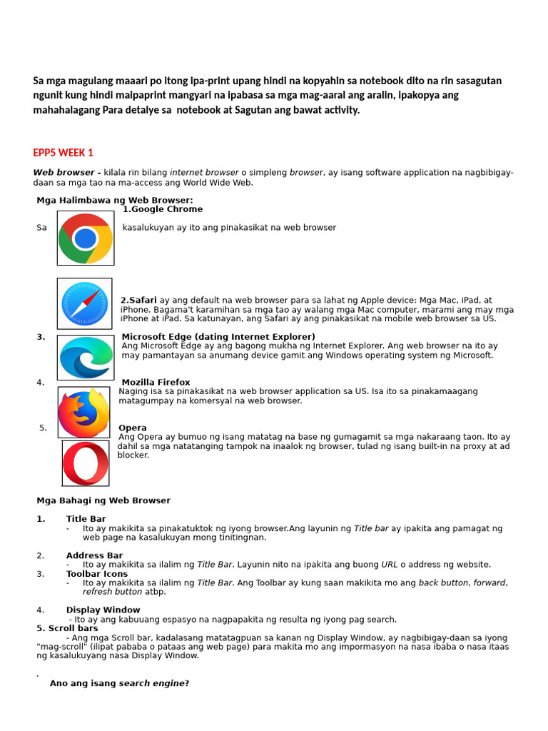 Epp5 and Science 5 Week 1 041731 | PDF