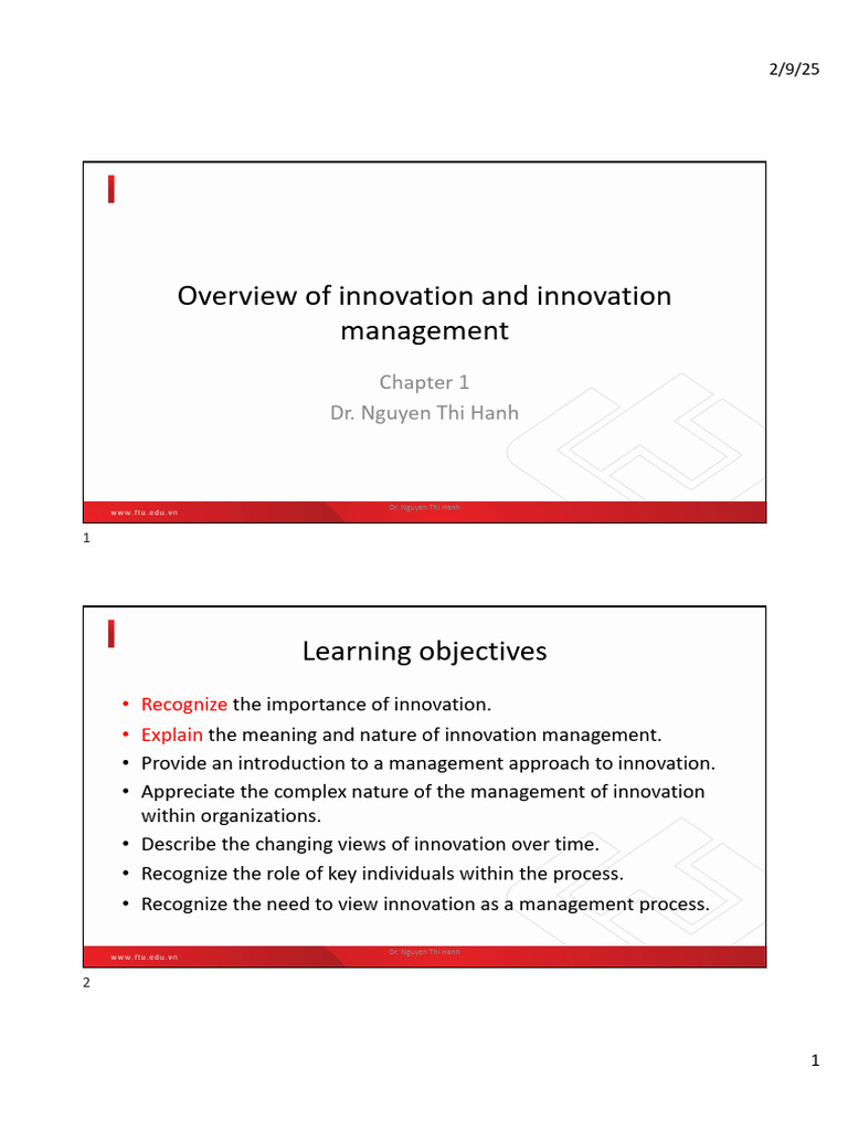 Innovation Management Overview Guide | PDF | Innovation | Entrepreneurship