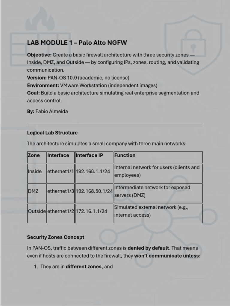 Palo Alto NGFW Basic Firewall Setup | PDF | Computer Network | Computer ...
