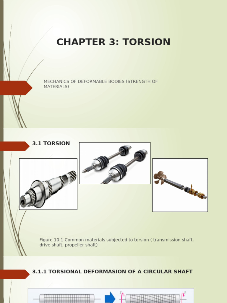 Torsion Mechanics in Strength of Materials | PDF | Torque | Stress ...