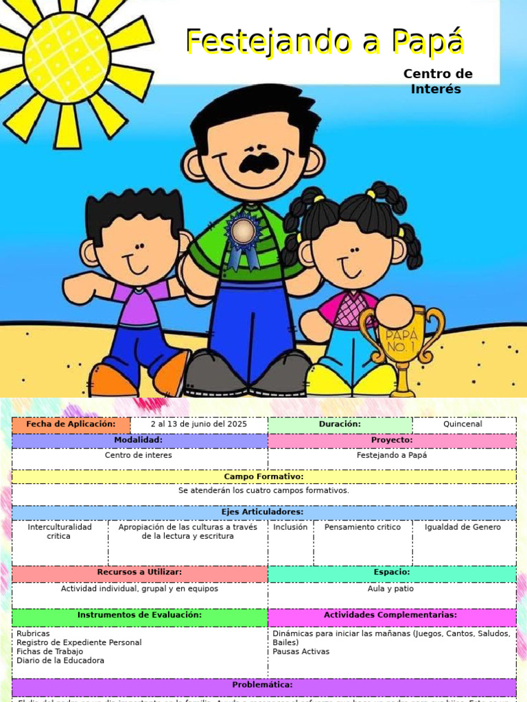 Festejando A Papa Centro de Interes | PDF | Póster | Aprendizaje
