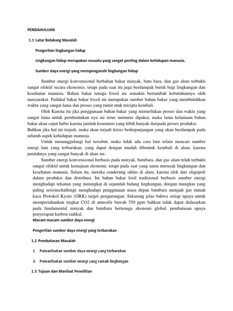 Makalah Sumber Energi