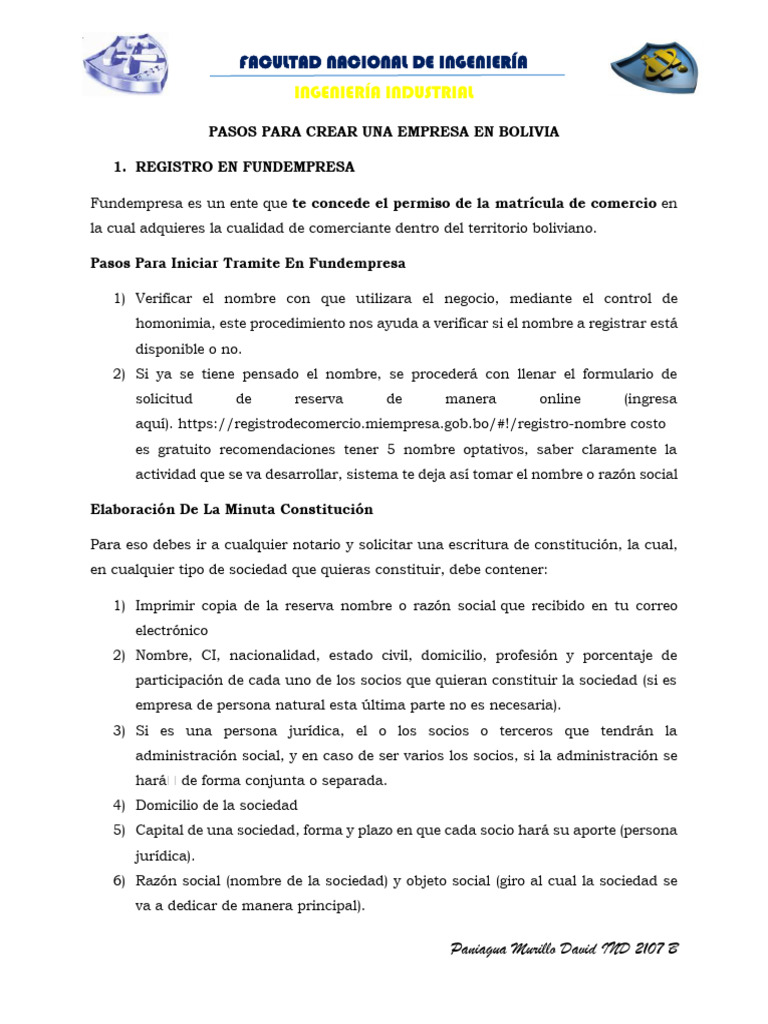 Pasos para Crear Una Empresa | PDF | Pensión