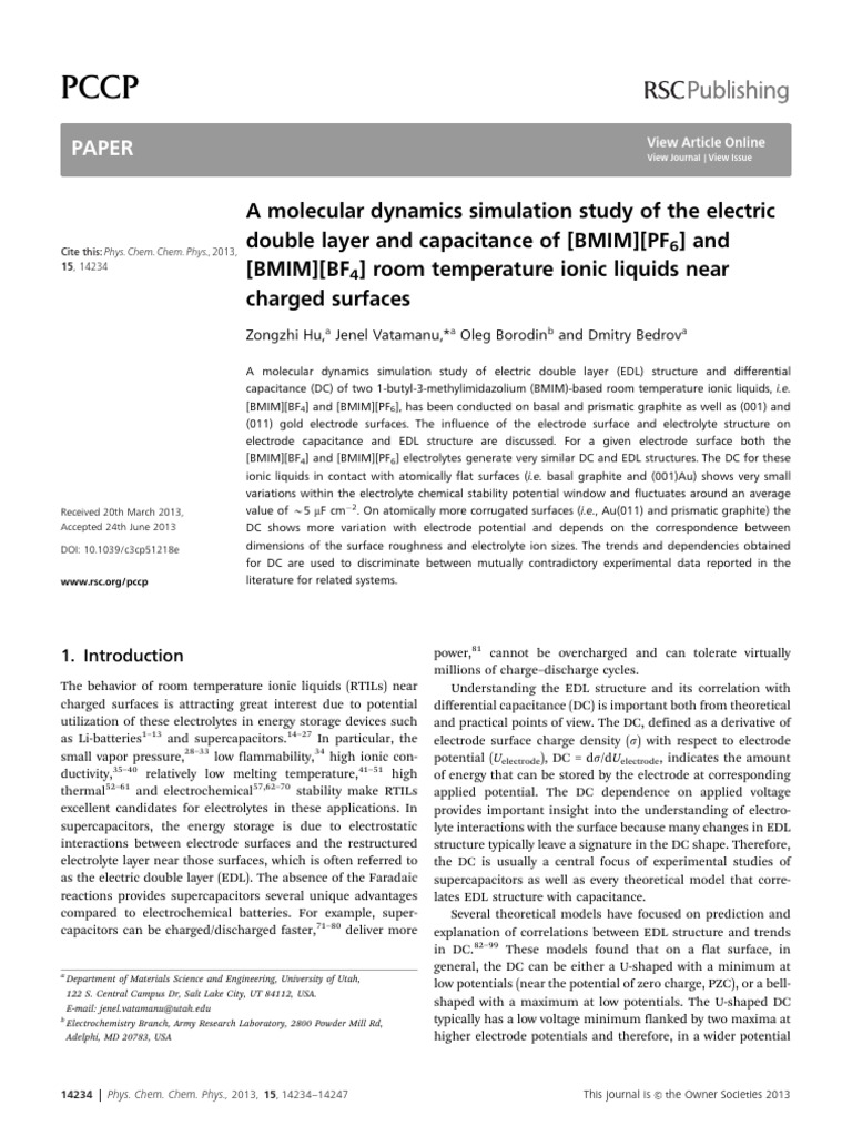 Hu Et Al. - 2013 - A Molecular Dynamics Simulation Study of The Elect ...