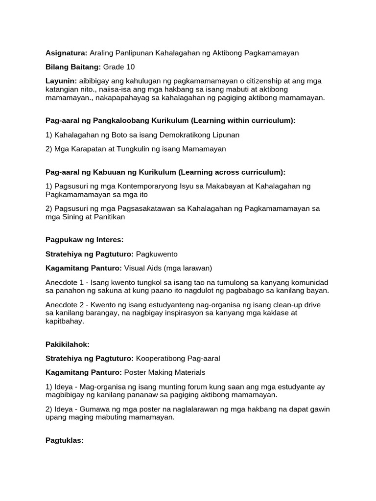 Lesson Plan To Edit For Pmes Pdf