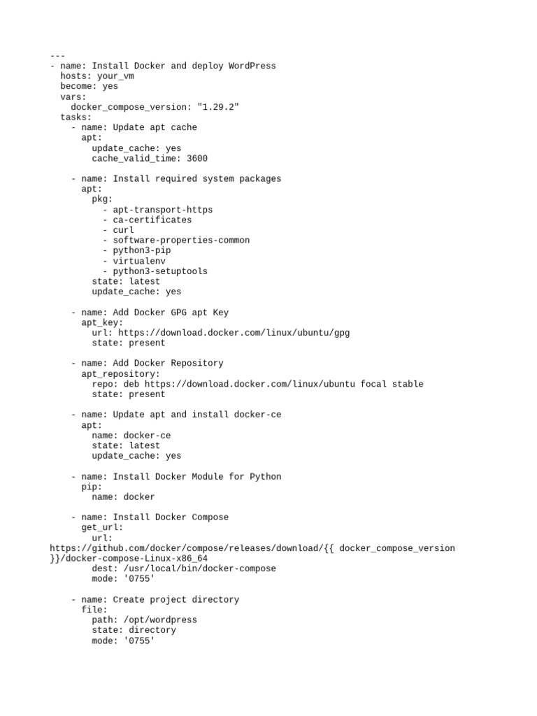 Install Docker for WordPress Setup | PDF